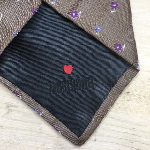 Vintage Moschino 100% silk flower print neck tie - Picture 3 of 5